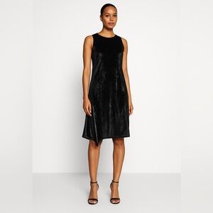 Black Serenity Sleeveless Velvet Shift Dress‎ Size 2 Wedding Guest